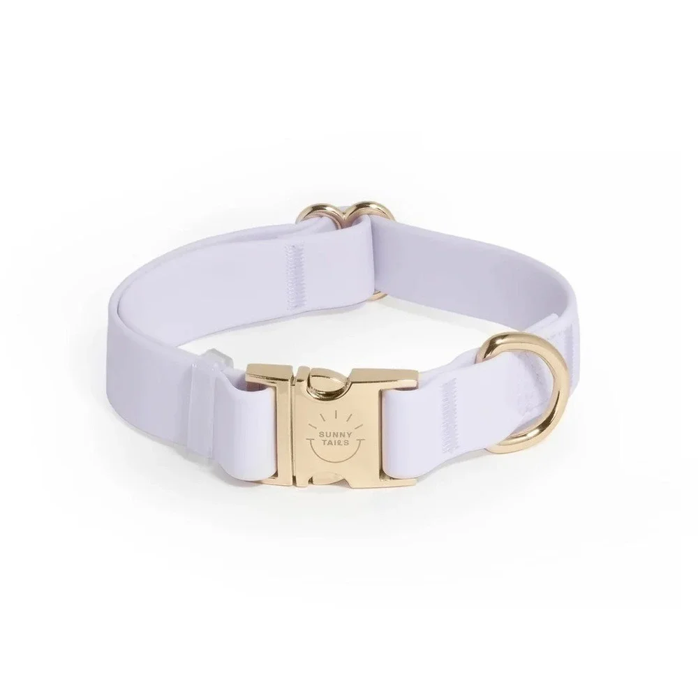 Sunny Tails Lavender Haze Waterproof Dog Collar Gold Hardware Small NEW